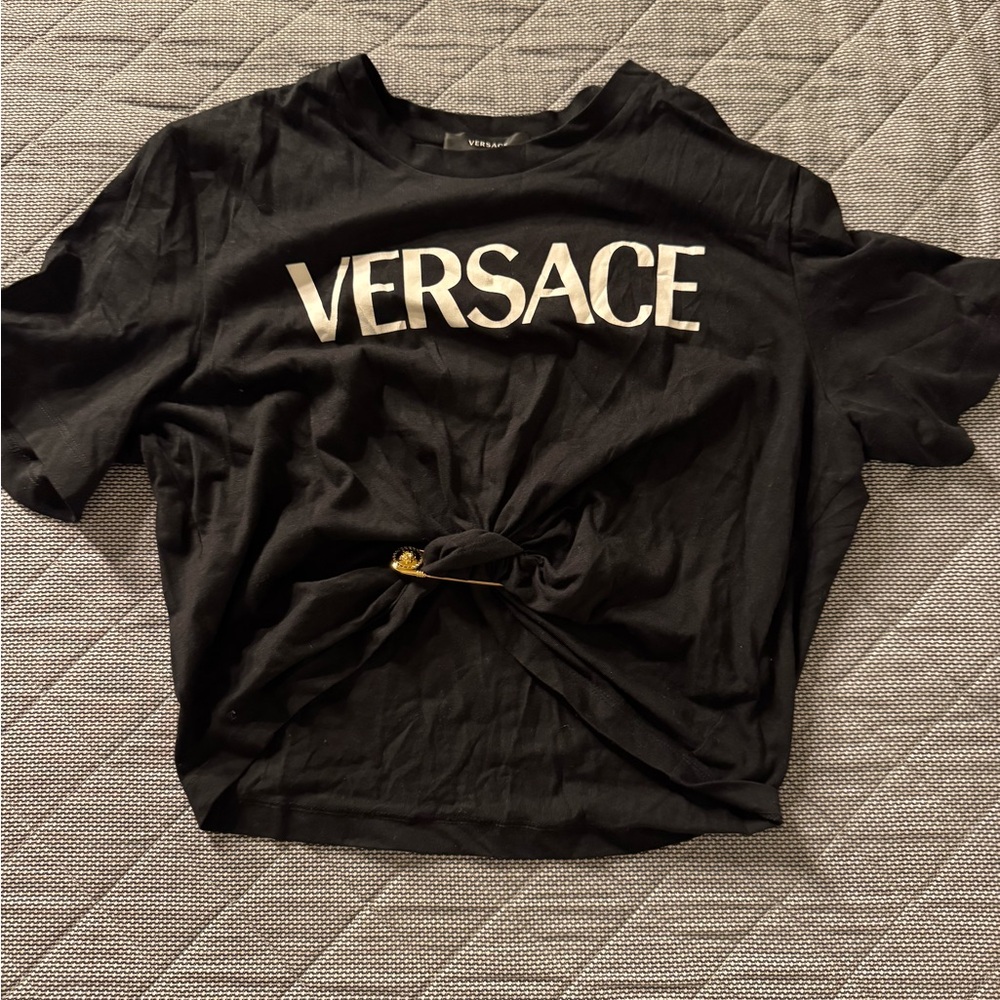Versace Black and White Logo Tee